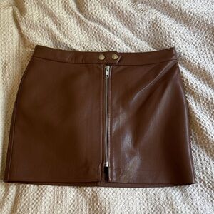 Aritzia leather skirt brown